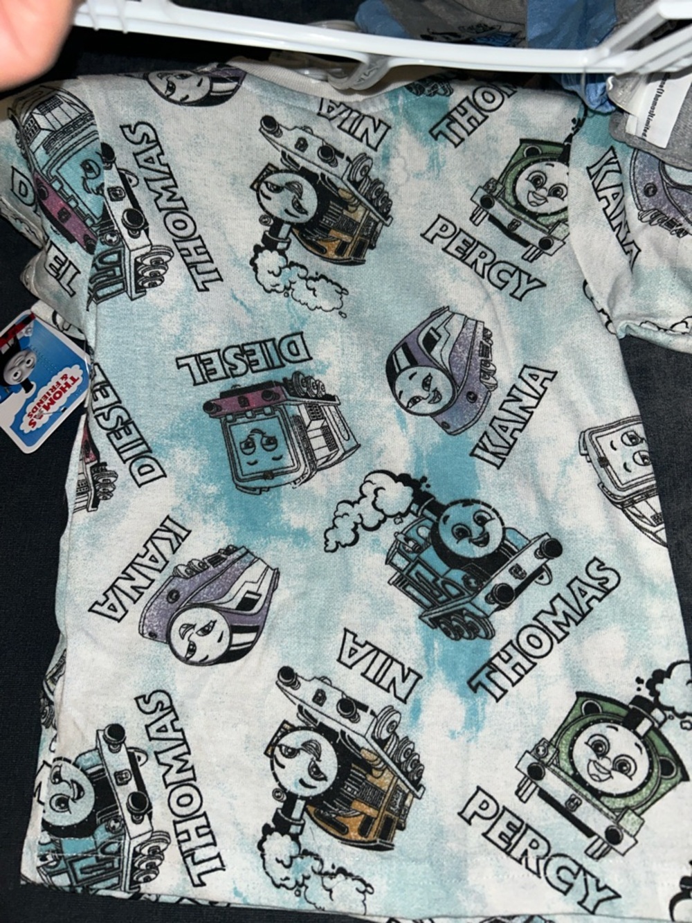 Thomas & Friends Multi-Color Engine Print Tee and Gray/Blue Shorts Set - Picture 4 of 5